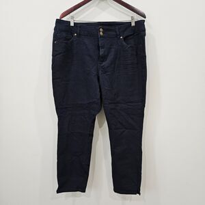 D. Jeans Women Dark Wash Ankle Jean Plus Size 18W Slim Stretch Casual Streetwear